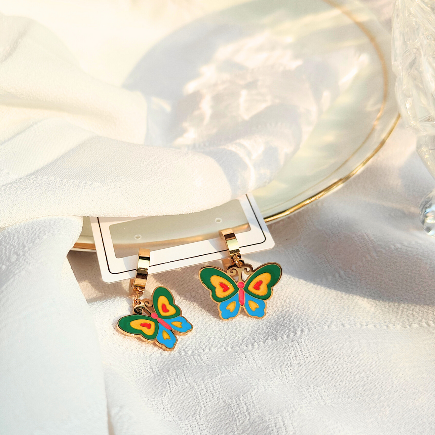 Butterfly Drop Anti-tarnish Earrings