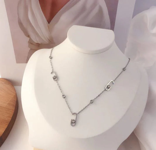 Zirconia Cubic Clip Anti-tarnish Necklace