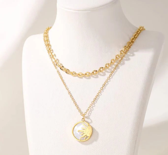 Coastal Sun Anti-tarnish Necklace, close up